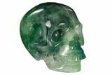 Realistic, Carved Green Fluorite Skull - Fluorescent! #150907-2